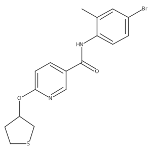 N-(4-bromo-2-methylphenyl)-6-((tetrahydrothiophen-3-yl)oxy)nicotinamide Structure