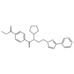 methyl 4-(cyclopentyl(2-(3-(pyridin-4-yl)-1H-pyrazol-1-yl)ethyl)carbamoyl)benzoate Structure