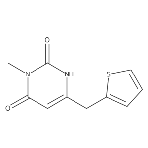 3-Methyl-6-[(thiophen-2-yl)methyl]-1,2,3,4-tetrahydropyrimidine-2,4-dione结构式
