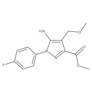 methyl 5-amino-1-(4-fluorophenyl)-4-(methoxymethyl)-1H-pyrazole-3-carboxylate结构式