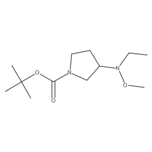 Tert-butyl 3-[ethyl(methoxy)amino]pyrrolidine-1-carboxylate结构式