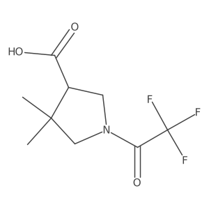 4,4-Dimethyl-1-(trifluoroacetyl)pyrrolidine-3-carboxylic acid Structure