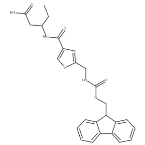 (3R)-3-({2-[({[(9H-fluoren-9-yl)methoxy]carbonyl}amino)methyl]-1,3-thiazol-4-yl}formamido)pentanoic acid结构式