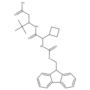 3-[2-cyclobutyl-2-({[(9H-fluoren-9-yl)methoxy]carbonyl}amino)acetamido]-4,4-dimethylpentanoic acid Structure