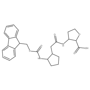 3-{2-[2-({[(9H-fluoren-9-yl)methoxy]carbonyl}amino)cyclopentyl]acetamido}oxolane-2-carboxylic acid结构式