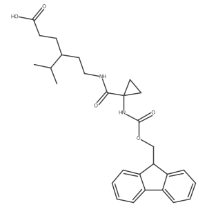 4-(2-{[1-({[(9H-fluoren-9-yl)methoxy]carbonyl}amino)cyclopropyl]formamido}ethyl)-5-methylhexanoic acid Structure