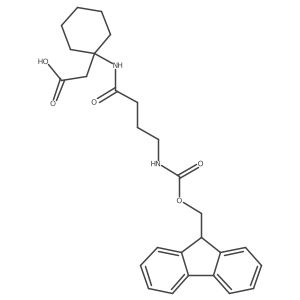 2-{1-[4-({[(9H-fluoren-9-yl)methoxy]carbonyl}amino)butanamido]cyclohexyl}acetic acid Structure