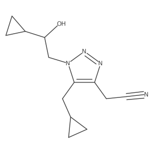 2-[1-(2-cyclopropyl-2-hydroxyethyl)-5-(cyclopropylmethyl)-1H-1,2,3-triazol-4-yl]acetonitrile Structure