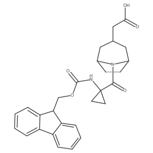 2-{8-[1-({[(9H-fluoren-9-yl)methoxy]carbonyl}amino)cyclopropanecarbonyl]-8-azabicyclo[3.2.1]octan-3-yl}acetic acid结构式