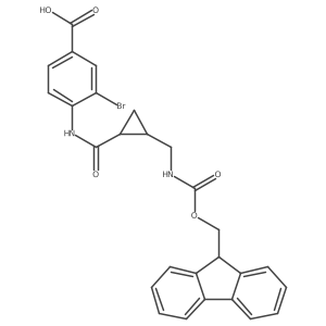3-bromo-4-{2-[({[(9H-fluoren-9-yl)methoxy]carbonyl}amino)methyl]cyclopropaneamido}benzoic acid Structure