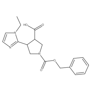 1-[(benzyloxy)carbonyl]-4-(1-ethyl-1H-imidazol-2-yl)pyrrolidine-3-carboxylic acid Structure