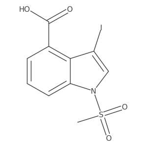 3-iodo-1-methanesulfonyl-1H-indole-4-carboxylic acid Structure