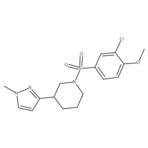 1-((3-chloro-4-methoxyphenyl)sulfonyl)-3-(1-methyl-1H-pyrazol-3-yl)piperidine结构式