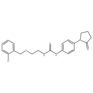 1-[2-[(2-Chlorophenyl)methylsulfanyl]ethyl]-3-[4-(2-oxopyrrolidin-1-yl)phenyl]thiourea Structure