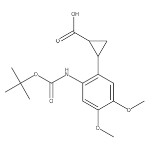 rac-(1R,2R)-2-(2-{[(tert-butoxy)carbonyl]amino}-4,5-dimethoxyphenyl)cyclopropane-1-carboxylic acid Structure