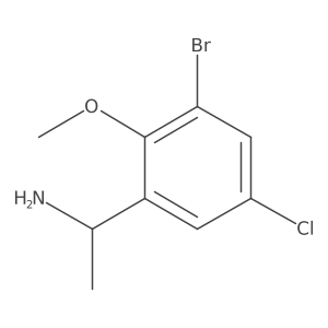 (1S)-1-(3-bromo-5-chloro-2-methoxyphenyl)ethan-1-amine结构式