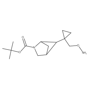 tert-butyl (1S,4R)-5-{1-[(aminooxy)methyl]cyclopropyl}-2-azabicyclo[2.1.1]hexane-2-carboxylate结构式