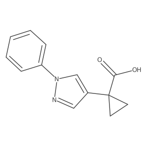 1-(1-phenyl-1H-pyrazol-4-yl)cyclopropane-1-carboxylic acid结构式