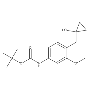 tert-butyl N-{4-[(1-hydroxycyclopropyl)methyl]-3-methoxyphenyl}carbamate结构式