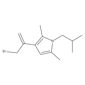 3-(3-bromoprop-1-en-2-yl)-2,5-dimethyl-1-(2-methylpropyl)-1H-pyrrole结构式