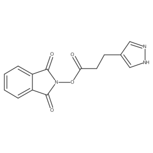 1,3-dioxo-2,3-dihydro-1H-isoindol-2-yl 3-(1H-pyrazol-4-yl)propanoate结构式