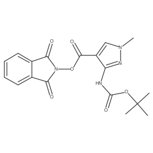 1,3-dioxo-2,3-dihydro-1H-isoindol-2-yl 3-{[(tert-butoxy)carbonyl]amino}-1-methyl-1H-pyrazole-4-carboxylate结构式