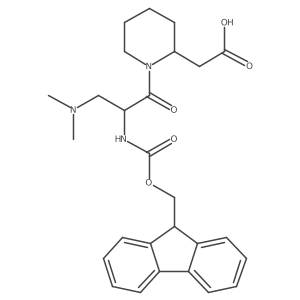 2-[(2S)-1-[3-(dimethylamino)-2-({[(9H-fluoren-9-yl)methoxy]carbonyl}amino)propanoyl]piperidin-2-yl]acetic acid结构式