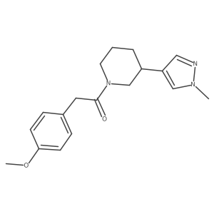 2-(4-methoxyphenyl)-1-[3-(1-methyl-1H-pyrazol-4-yl)piperidin-1-yl]ethan-1-one结构式
