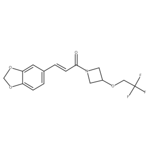 (E)-3-(benzo[d][1,3]dioxol-5-yl)-1-(3-(2,2,2-trifluoroethoxy)azetidin-1-yl)prop-2-en-1-one Structure