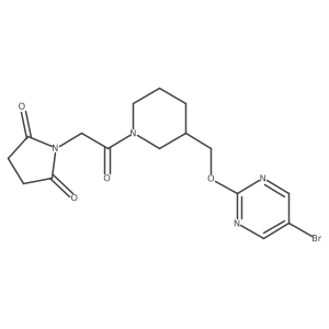 1-[2-(3-{[(5-Bromopyrimidin-2-yl)oxy]methyl}piperidin-1-yl)-2-oxoethyl]pyrrolidine-2,5-dione Structure