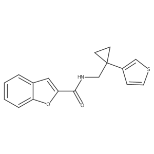 N-{[1-(thiophen-3-yl)cyclopropyl]methyl}-1-benzofuran-2-carboxamide结构式