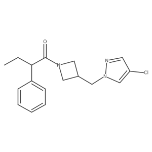 1-{3-[(4-chloro-1H-pyrazol-1-yl)methyl]azetidin-1-yl}-2-phenylbutan-1-one结构式