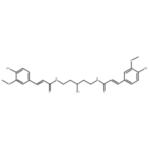 N-trans-p-Coumaroyl-N'-trans-feruloyl-3-hydroxy-cadaverine结构式