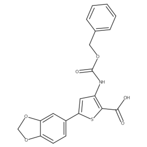 5-(1,3-Dioxaindan-5-yl)-3-{[(benzyloxy)carbonyl]amino}thiophene-2-carboxylic acid结构式