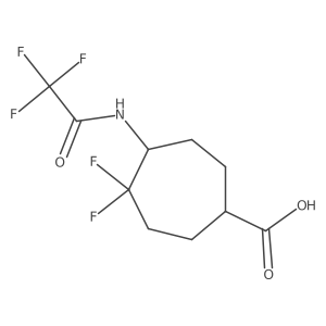 rac-(1R,5R)-4,4-difluoro-5-(2,2,2-trifluoroacetamido)cycloheptane-1-carboxylic acid结构式