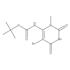 tert-butyl N-(5-bromo-3-methyl-2,6-dioxo-1,2,3,6-tetrahydropyrimidin-4-yl)carbamate结构式