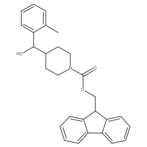 (9H-fluoren-9-yl)methyl 4-[hydroxy(2-methylphenyl)methyl]piperidine-1-carboxylate结构式