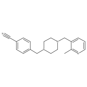 4-({4-[(2-Methylpyridin-3-yl)methyl]piperazin-1-yl}methyl)benzonitrile结构式