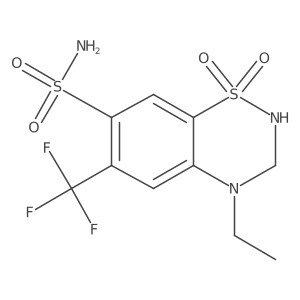 2H-1,2,4-Benzothiadiazine-7-sulfonamide, 4-ethyl-3,4-dihydro-6-(trifluoromethyl)-, 1,1-dioxide Structure