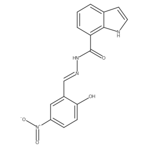 N-[(E)-(2-hydroxy-5-nitrophenyl)methylideneamino]-1H-indole-7-carboxamide Structure