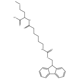 (2S)-2-[6-({[(9H-fluoren-9-yl)methoxy]carbonyl}amino)hexanamido]-4-(methylsulfanyl)butanoic acid结构式