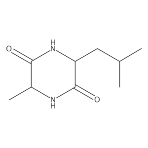(3S,6R)-3-Methyl-6-(2-methylpropyl)piperazine-2,5-dione结构式