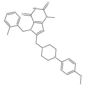 8-((4-(4-methoxyphenyl)piperazin-1-yl)methyl)-3-methyl-7-(2-methylbenzyl)-1H-purine-2,6(3H,7H)-dione Structure