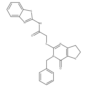 N-(benzo[d]thiazol-2-yl)-2-((3-benzyl-4-oxo-3,4,6,7-tetrahydrothieno[3,2-d]pyrimidin-2-yl)thio)acetamide Structure