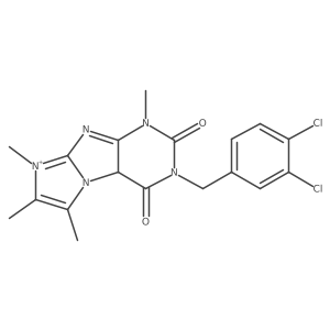 2-[(3,4-dichlorophenyl)methyl]-4,6,7,8-tetramethyl-9aH-purino[7,8-a]imidazol-6-ium-1,3-dione结构式