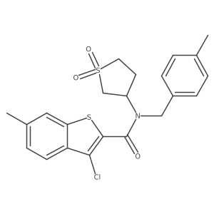 3-chloro-N-(1,1-dioxidotetrahydrothiophen-3-yl)-6-methyl-N-(4-methylbenzyl)-1-benzothiophene-2-carboxamide Structure