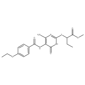 Methyl 2-((4-amino-5-(4-ethoxybenzamido)-6-oxo-1,6-dihydropyrimidin-2-yl)thio)butanoate结构式