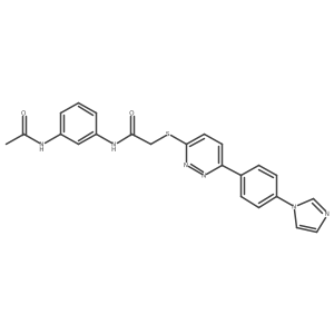 2-((6-(4-(1H-imidazol-1-yl)phenyl)pyridazin-3-yl)thio)-N-(3-acetamidophenyl)acetamide结构式