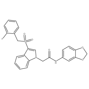 N-(2H-1,3-benzodioxol-5-yl)-2-{3-[(2-fluorophenyl)methanesulfonyl]-1H-indol-1-yl}acetamide Structure