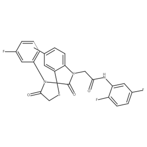 N-(2,5-difluorophenyl)-2-(3'-(3-fluorophenyl)-5-methyl-2,4'-dioxospiro[indoline-3,2'-thiazolidin]-1-yl)acetamide结构式